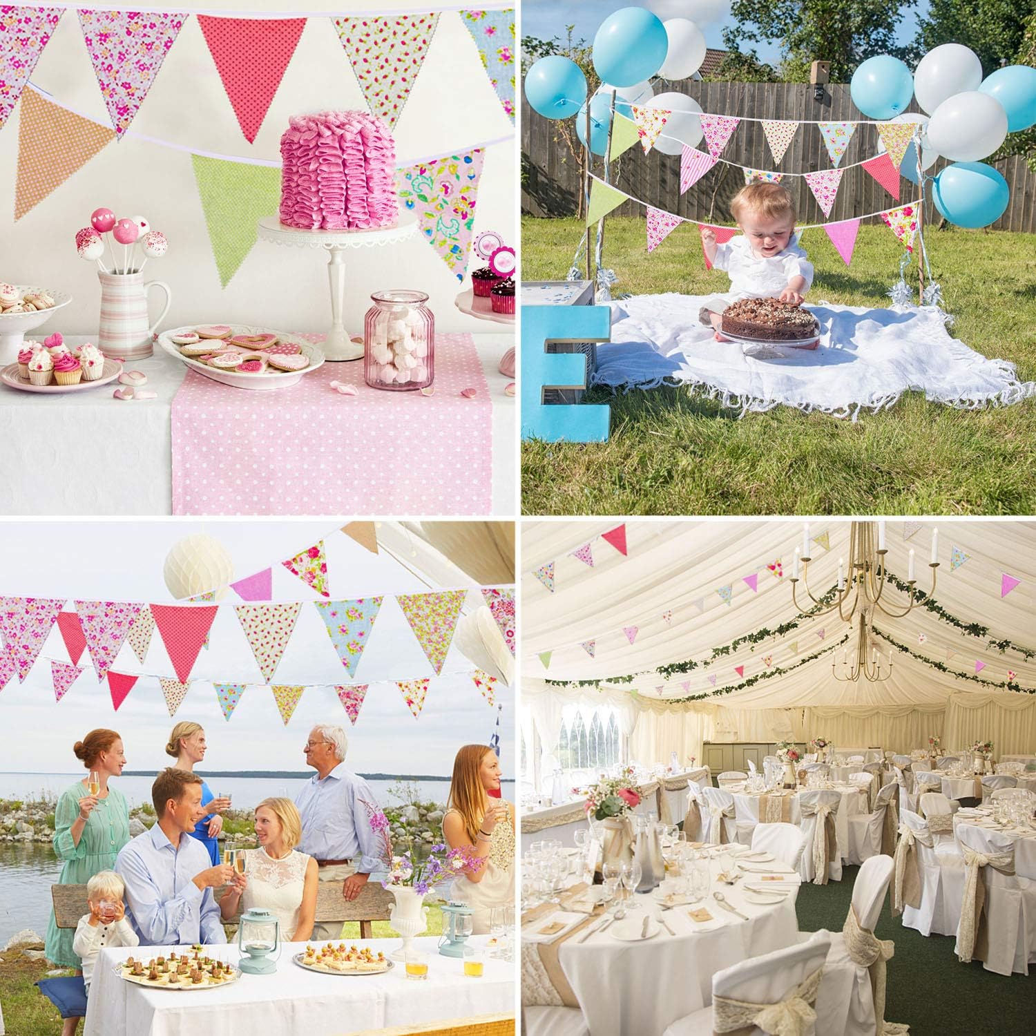 Banderines y guirnaldas para fiestas Banderines de Tela,Banderines