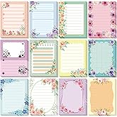 Chiisong 12 Pads Cute Sticky Notes Flower Sticky Notes 3 x 4 Inches Colored Adhesive Memo Reminder Decor Floral Memo Pads Flower Notepads for Journal Office Birthday Gifts