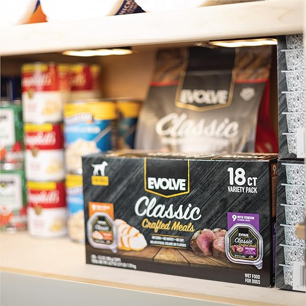 EVOLVE CLASSIC CRAFTED MEALS VARIETY PACK CHICKEN RECIPE & WITH SALMON WET DOG FOOD | 3.5 OZ – 18 PACK