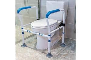 FrenzyBird Safety Rails for Seniors, Toilet Handles for Elderly and Disabled，Collapsible，Bottom Sucker，Can Hold 350 pounds