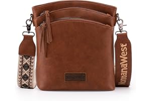 Montana West Multi Zip Pocket Large Crossbody Bag With Guitar Strap