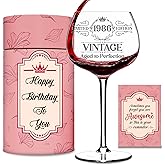 Vintage Engraved Wine Glass - 40th Birthday Gifts Women - 40 Year Old Present For Her - Happy Woman Gift - Forty Ideas for Her - Turning 40 Cup for Wife, Sister, Daughter, Ladies