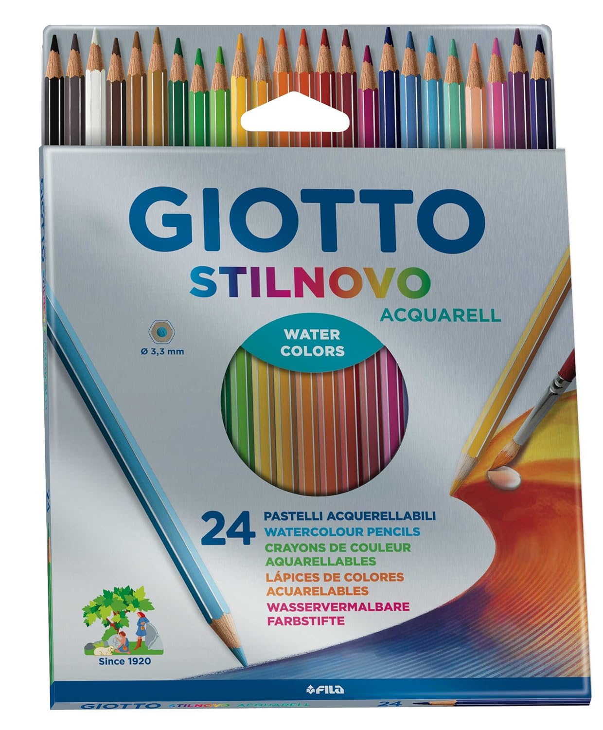 Giotto Pastelli Acquerellabili Stilnovo 3 3 mm Confezione da 24 Amazon Cancelleria e prodotti per ufficio
