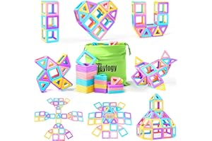 TOYLOGY Upgraded Magnetic Tiles Toys for 3 4 5 6 7 Year Old Boys Girls Magnetic Blocks Building Set for Toddlers STEM Learning Toys for Kids Boredom Buster Educational Toys Gifts