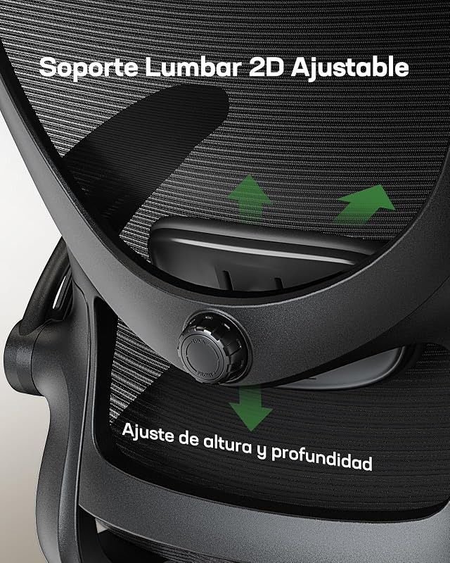 Cadeira ergonómica de secretária: Cadeira de escritório de computador com malha de costas altas e cadeira giratória ajustável para tarefas de trabalho com rodas e apoios de braço 3D
