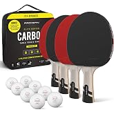 PRO-SPIN Ping Pong Paddles &ndash; ITTF Approved Professional Table Tennis Rackets with Carbon Fiber for Superior Control | 7-Ply Blade, Premium Rubber, 2.0mm Sponge