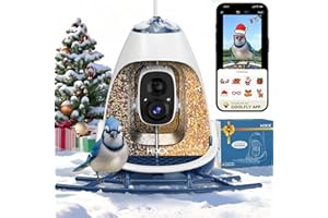 HIXX Smart Bird Feeder with Camera Solar Powered, Wireless Outdoor Smart Birdhouse with Built-in 2K HD Camera, Dual Seed Chambers & Spill Resistant, Motion Alerts & App Sharing–Ideal for Bird Lovers