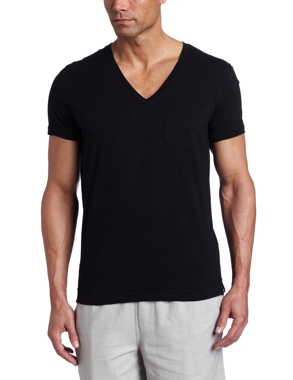 Buy Calvin Klein Men's Bold V-neck Pajama, Black, Small at Amazon.in