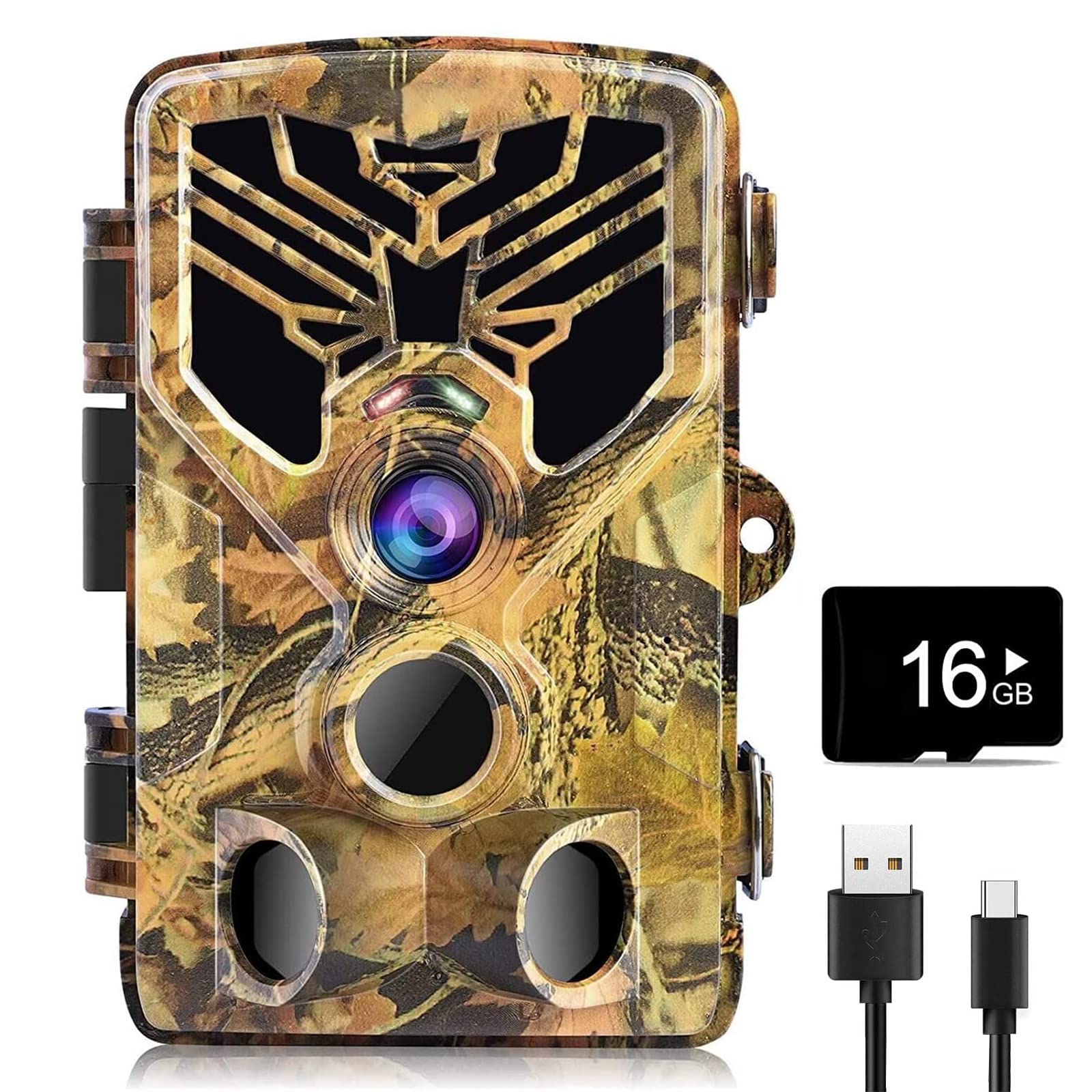 Findn Wildlife Camera 24MP 2.7K Trail Camera with 940nm IR LED Night Vision 0.2s Motion Activated IP66 Waterproof for Garden Camera Trap and Wildlife Observation, Included 16GB SD Card