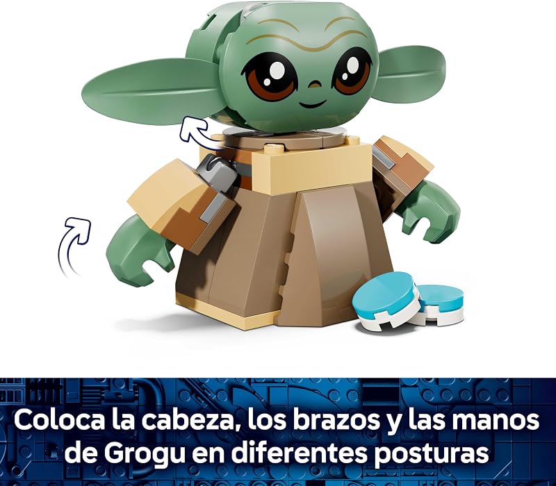 Star Wars 75443 Casa de Grogu - Brinquedo de Construção com Figura de Grogu, Sapo de Sorgan, Catapulta e Macaron Azul - Presente para Rapazes e Raparigas de 4+ Anos e Fãs de The Mandalorian