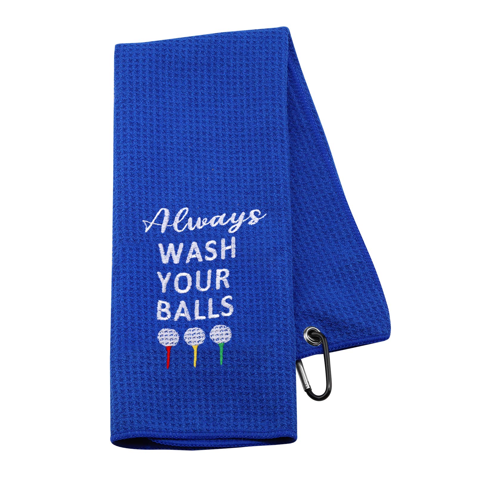 Funny Golf Towel Gift Always Wash Your Balls For Men Father's Day Birthday (Wash Your Balls Golf Towel EU)