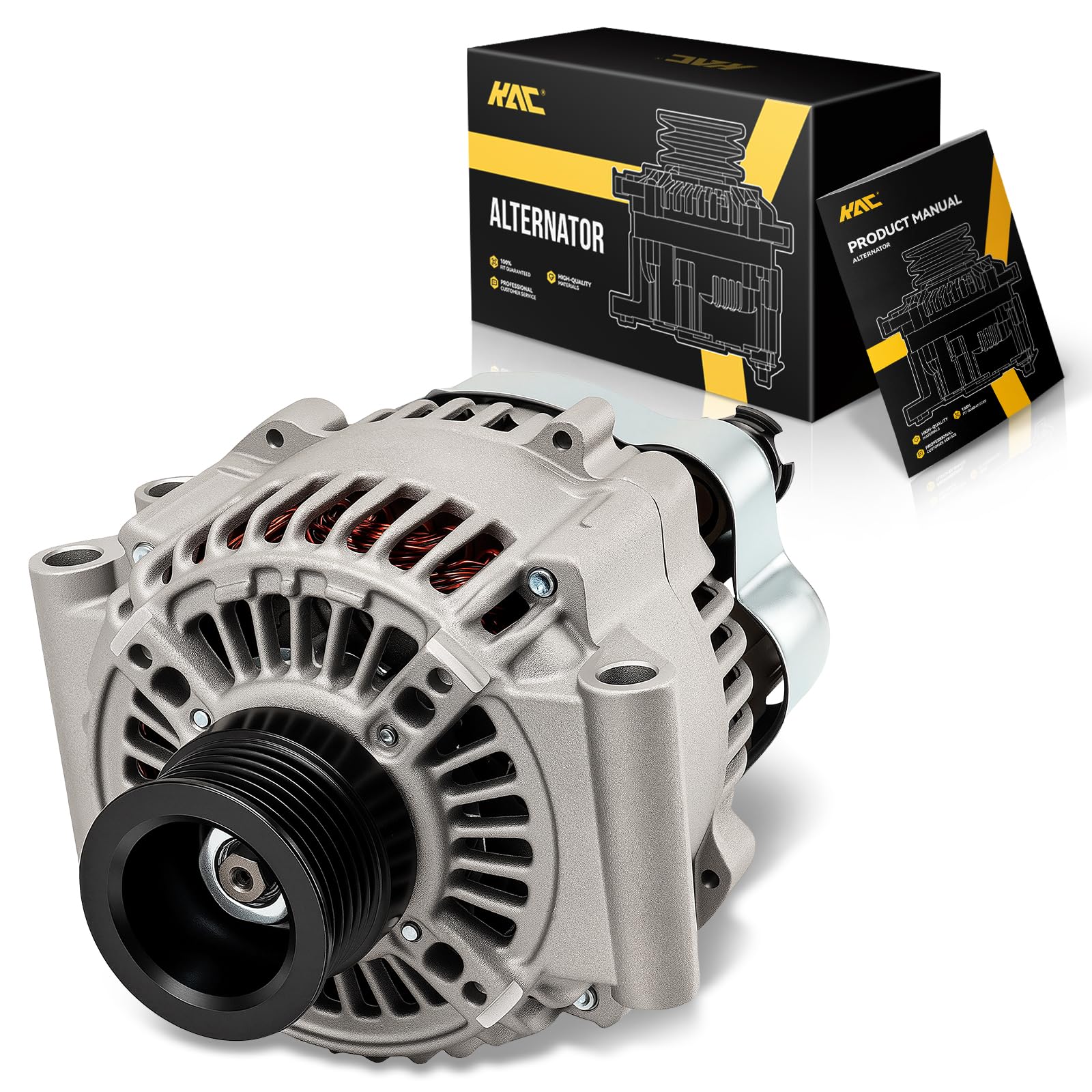 KAC Alternator High Output 105Amp for Mini,2002-2006 Cooper Supercharged,2007-2008 Cooper Supercharged(EngineDesign: W11B16A) Replace 11049N, 11049, 11039, 110498, 12317515030, 90295577, 95560311900