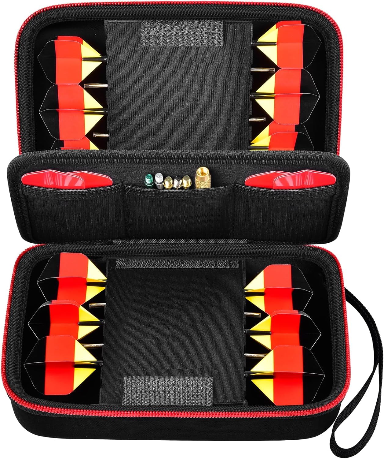 Casmilee Dart Case - Storage Organiser for Steel/Soft Tip Darts - Holds 12 Darts, Compartments for Tips, Shafts, Flights & Accessories (Box Only)