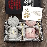 Sovyime Mr and Mrs Gifts Coffee Mugs for Couple, Engagement Anniversary Wedding Gifts for Couple, Newlyweds Bridal Shower Marriage His and Hers Gif-t-s- Ideas,Valentine Gift-s - 14Oz