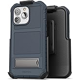 Encased Protective Belt Case Compatible with iPhone 16 with Built-in Screen Protector and Phone Holster Clip Heavy-Duty Hybrid Rugged Cover (iPhone 14 Pro)