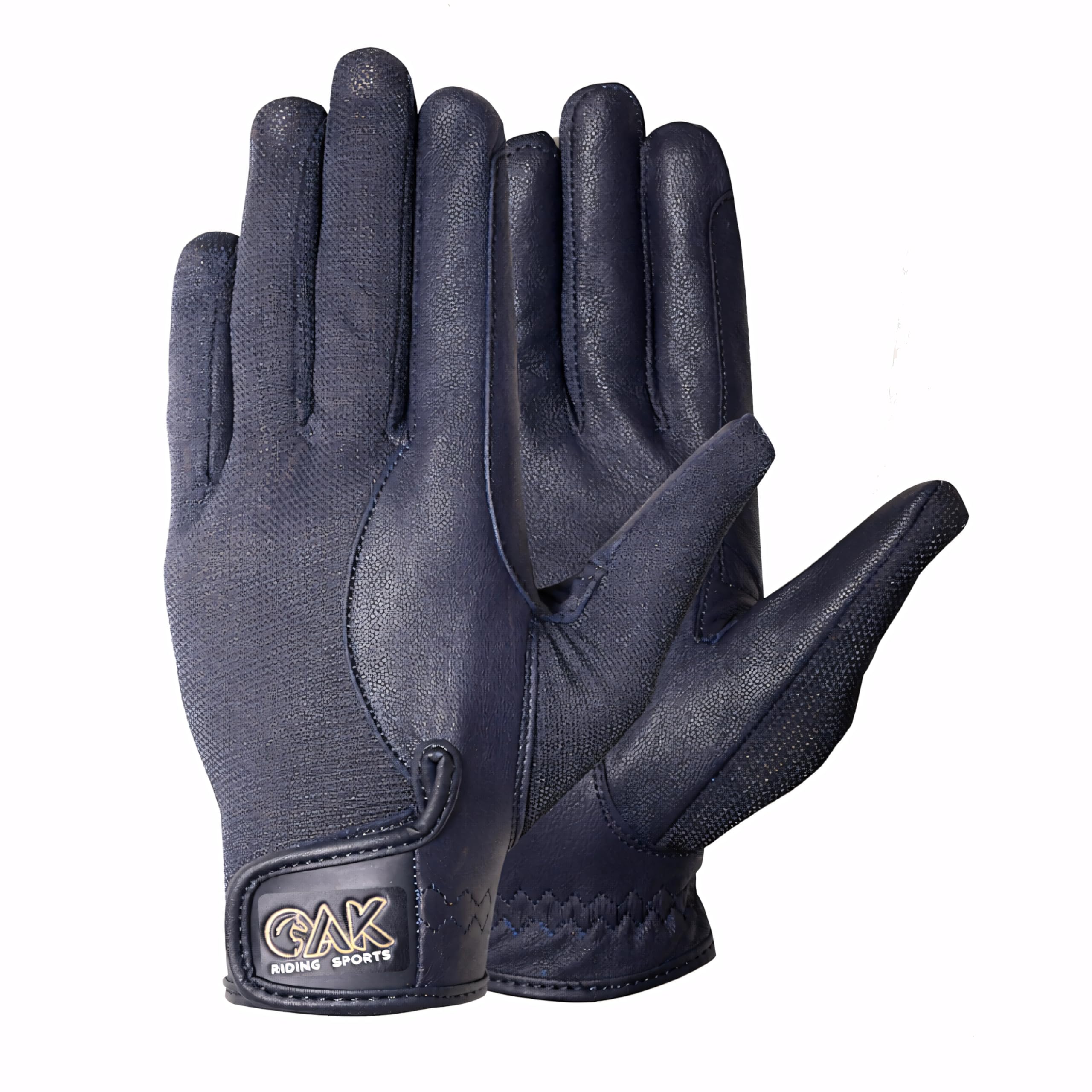 AK Summer Horse Riding Gloves in Soft Leather with Breathable Mesh, Solar Tech (Navy, S) — image 1
