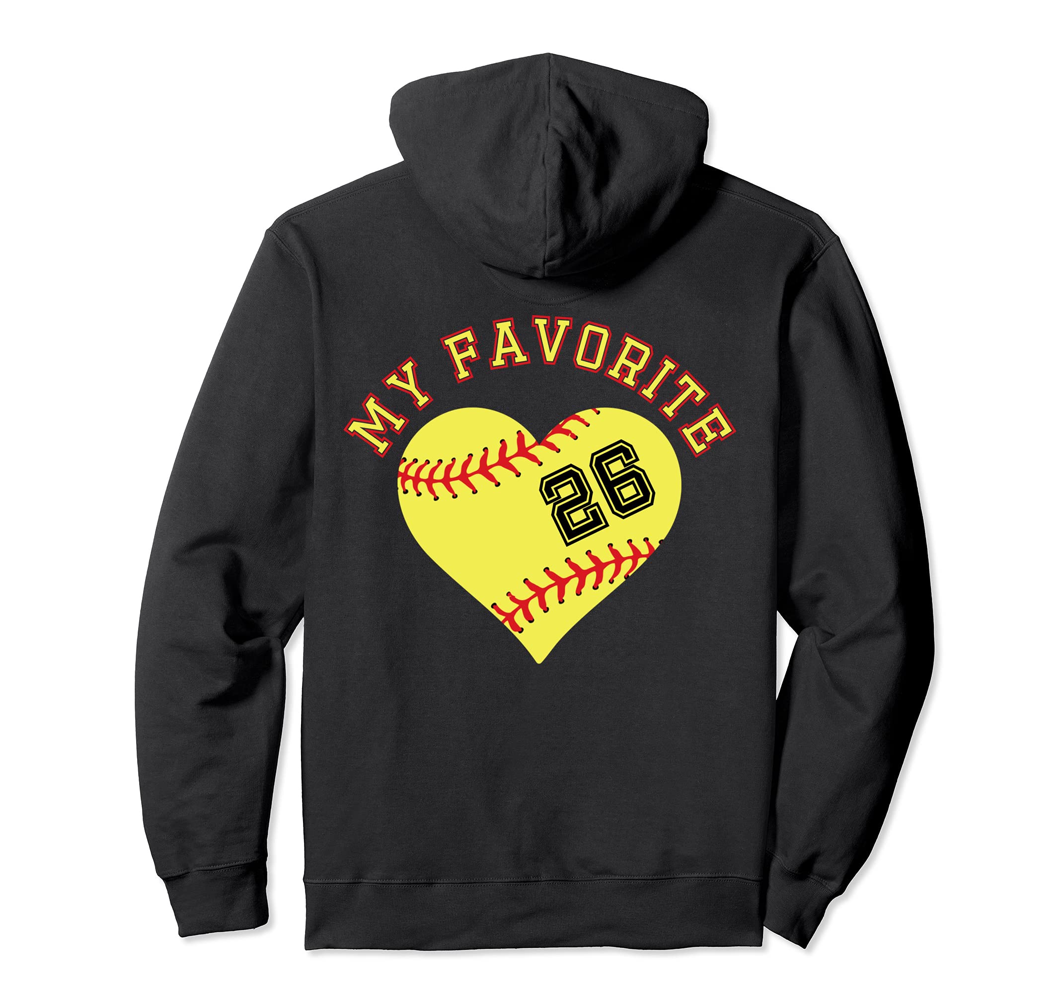 Softball Player 26 Jersey Outfit No #26 Sports Fan Pullover Hoodie