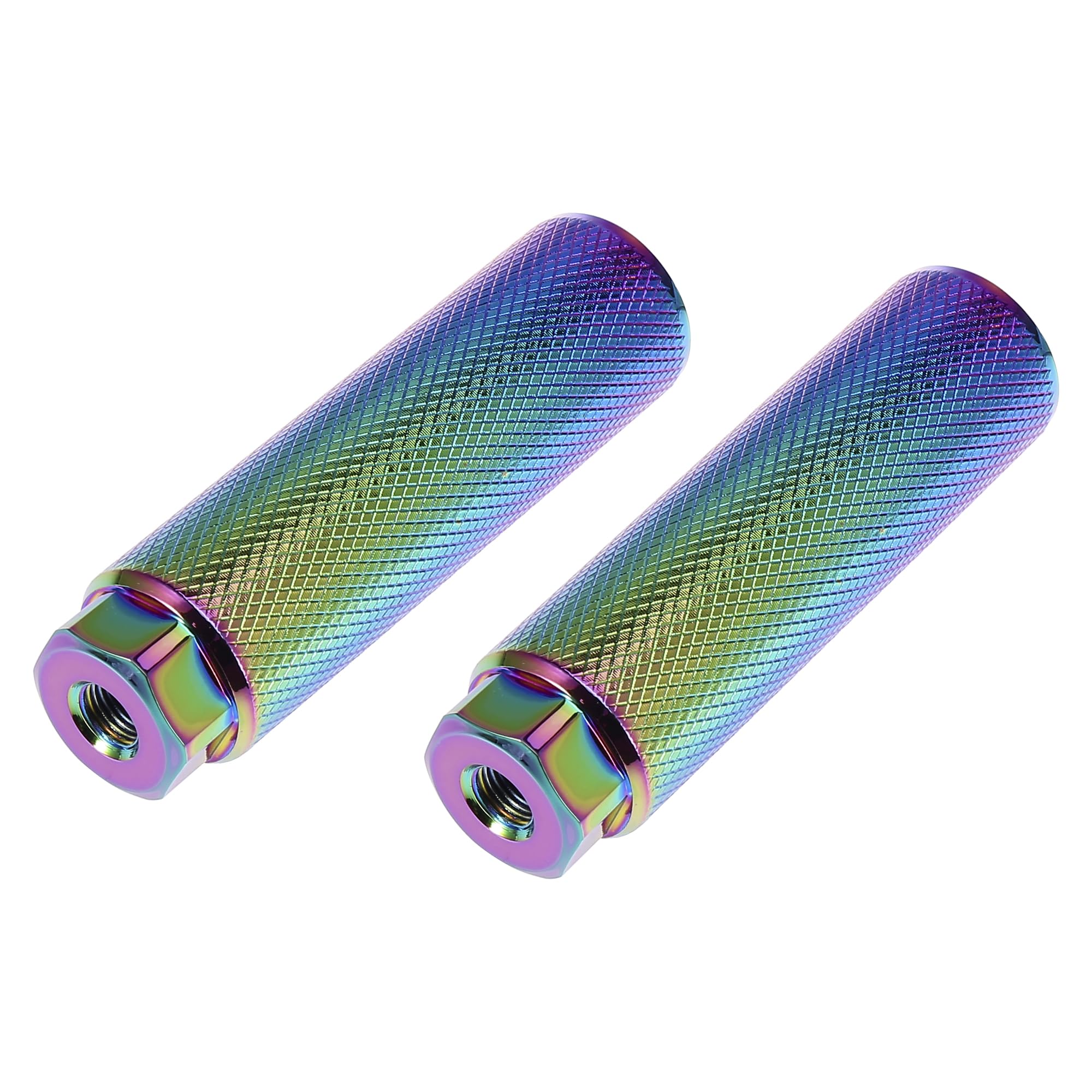 X AUTOHAUX Pair 100x28mm Axle Foot Pegs for Bike Fit 3/8 Inch Axles Multicolor