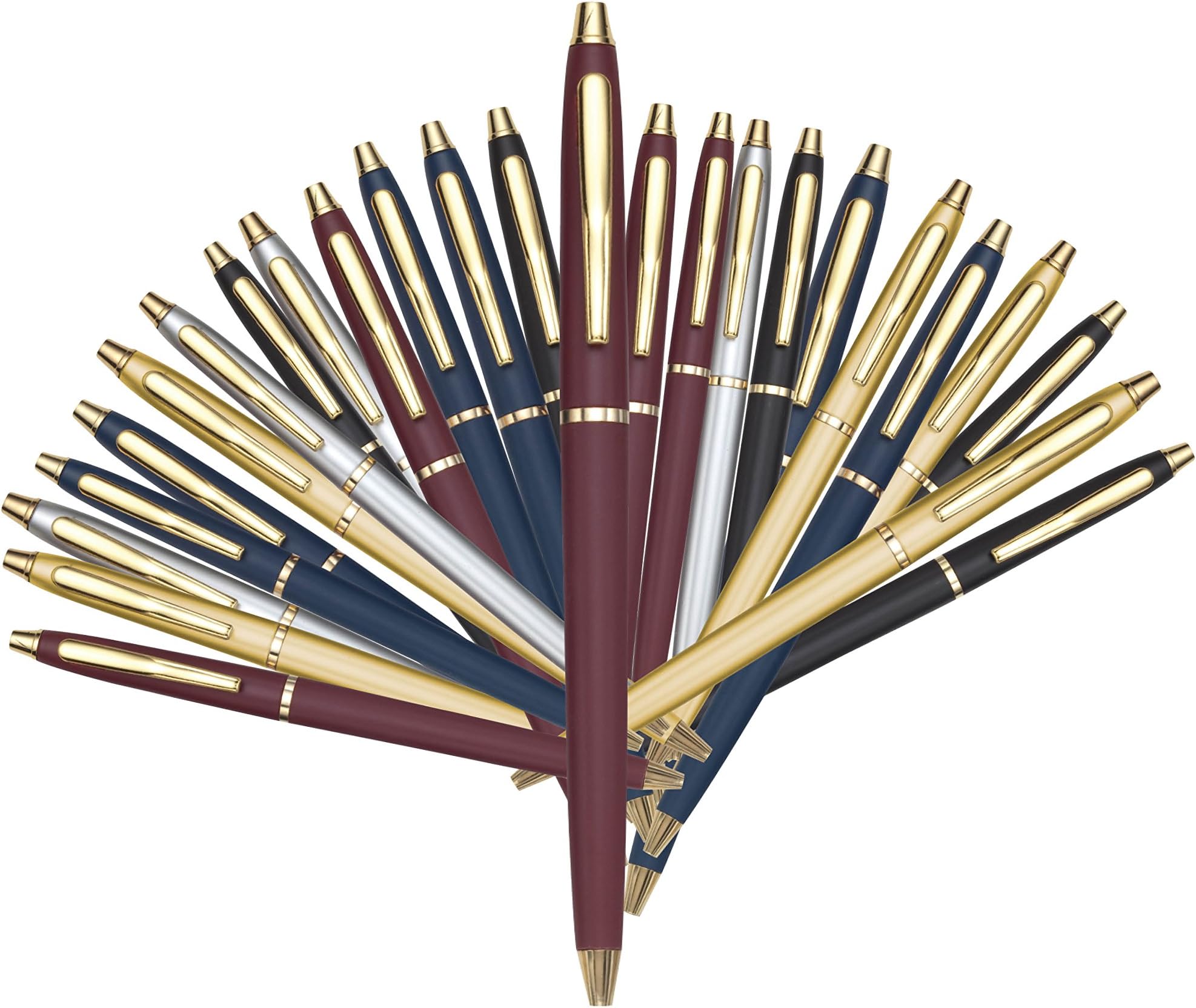 FARRYS WHOLESALE BULK PENS"EXECUTIVE COLLECTION'' TWIST ACTION BALLPOINT PENS"THE BOSS" (GOLD ACCENTS)50 PACK (9160)