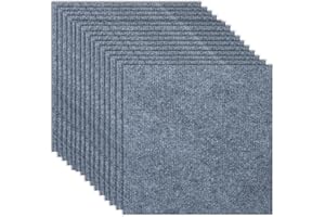 AnRui Carpet Tiles Peel and Stick 12” x 12”, Self Adhesive Carpet Floor Tile, Home Decor for Bedroom, Living Room, Office, 15
