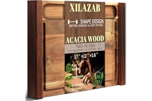 Acacia Wooden Steak Board - Steak Plate Cutting Board Wood Serving Board for Home 16.9 Inches (1 Set)