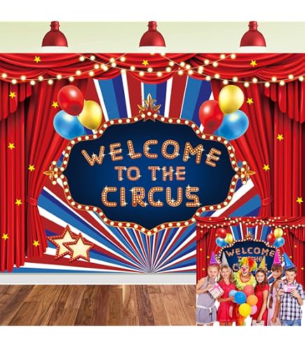 Yeele Telón de fondo rojo de 5 x 3 pies con temática de circo para carnaval, tienda de campaña de vinilo, fondo de fotografía para niños, parque infantil, fiesta de primer Yeele Telón de fondo rojo de 5 x 3 pies con temática de circo para carnaval, tienda de campaña de vinilo, fondo de fotografía para niños, parque infantil, fiesta de primer