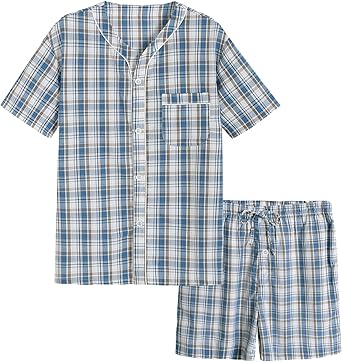 Latuza Mens Cotton Woven Short Sleepwear Pajama Set