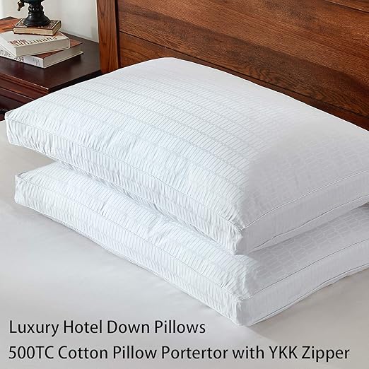 Amazon Com Basic Beyond Goose Down Feather Pillows 2 Pack Queen