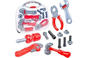 BELLOCHIDDO Kids Tool Set - 14pcs Pretend Play Toddler Tool Set with Toy Screwdriver, Construction Toys, Toddler Tool Set - Toys for Boys, Toddler Boy Toys
