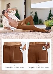 Willit Men's Linen Pants Casual Linen Dress Pants