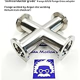 Superior Grade - Cross 4-Ways Vacuum Adapter, All Ends with KF-25(NW25) Flange, Made of Stainless Steel 304