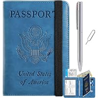 RFID Blocking Passport Wallet & Vaccine Card Holder Combo – Leather Travel Organizer With CDC Card Slot, Pen, And Multiple Pockets - View #7