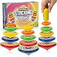 IPIDIPI TOYS Spineez Stacking Spinning Tops for Kids - Set of 3, 15 Pieces UFO Spinner Toys - Stocking Stuffers for Kids Party Favors, Goodie Bags, School Prize Box, Birthday Goodie Bag Fillers