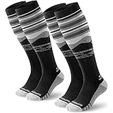 Supertrip 2 Pairs Merino Wool Ski Socks for Womens Mens, Full Cushion Thermal Winter Warm Thick Socks for Skiing Snowboarding