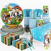 141pcs Lai Granja De Zenoon Birthday Tableware Decorations Party Plates Cups Soccer Theme Napkins Beach Ball Tablecloth for Zenoon Party Decoration