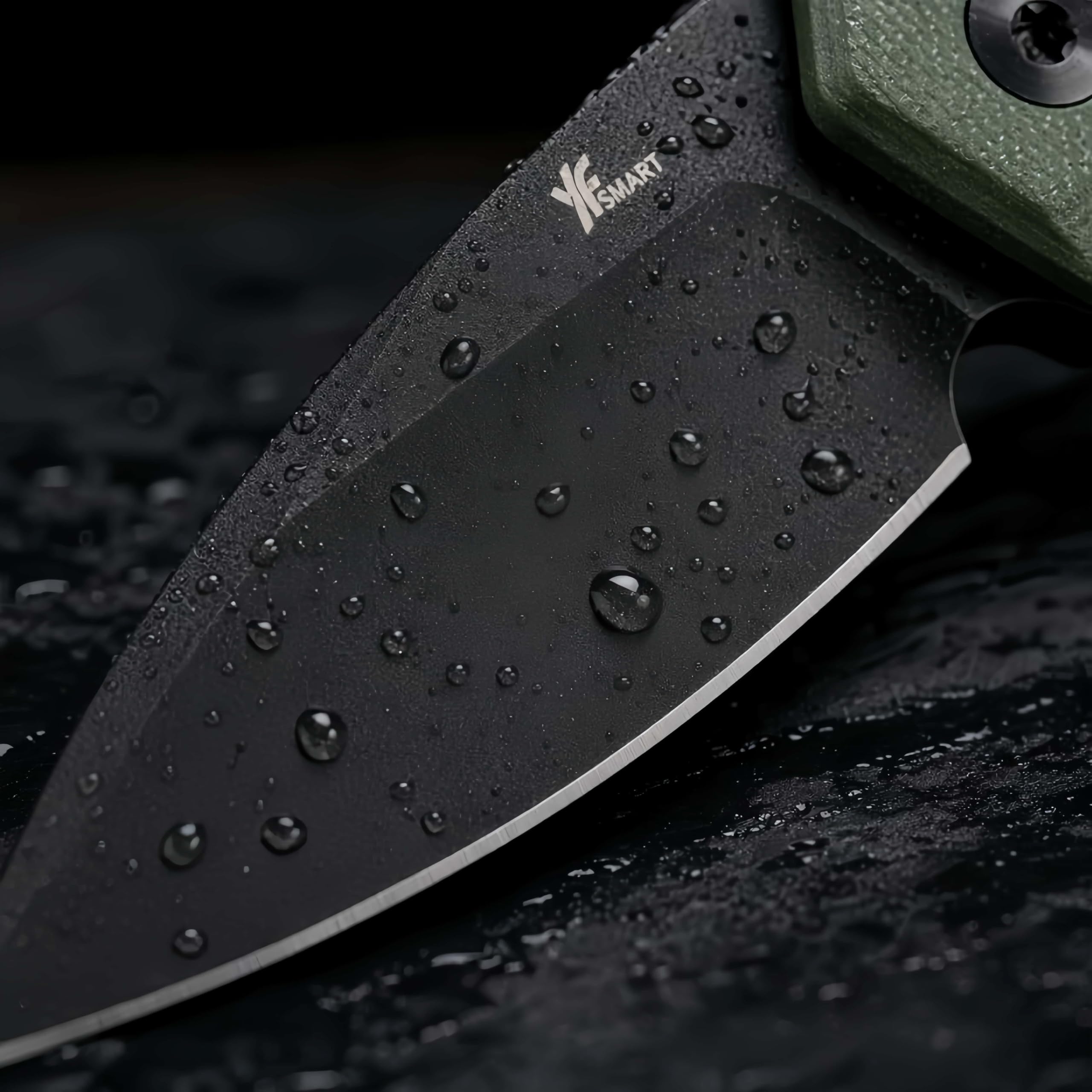 YF SMART EDC Taschenmesser D2 Stahl-Limitierte Edition,5.6 cm Slipjoint Klappmesser mit SKIFF Kugellager, G10 & Carbon Fiber Griff, §42a Konformes Klappmesser für Outdoor,Camping & Alltag (Orange) 7