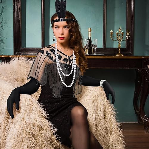 Roaring 20s Flapper Accessories Set ELECLAND 10 Pieces 1920s