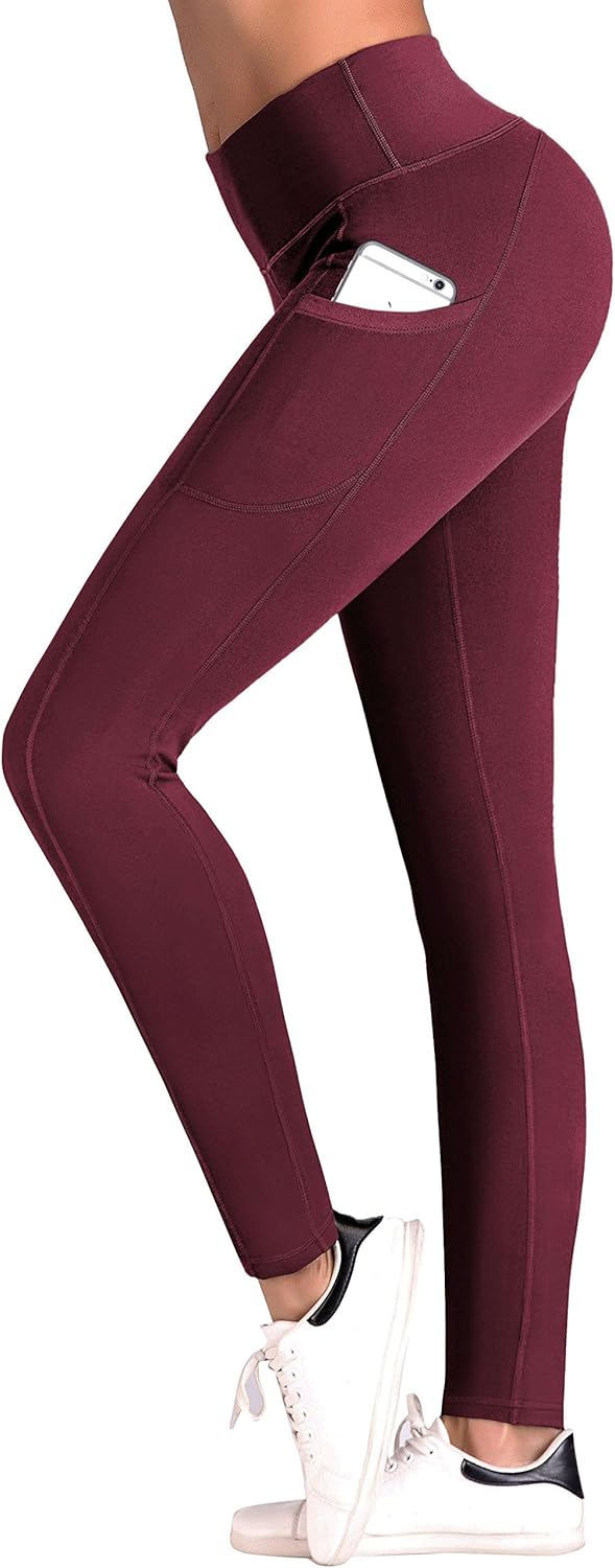 IUGA High Waist Yoga Pants with Pockets, Tummy Control, Workout Pants for Women 4 Way Stretch Yoga Leggings with Pockets: Clothing