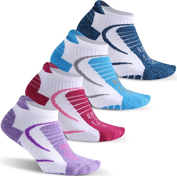 Facool Women's Running Socks 3/4/6 Pairs Athletic Cushion Hiking