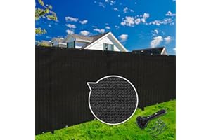 KANAGAWA 8ft x 50ft Privacy Screen Fence, 90% Blockage Heavy Duty 175 GSM Fencing Mesh Net Cover for Outdoor Wall Garden Yard Backyard 40 Cable Zip Ties Included Black