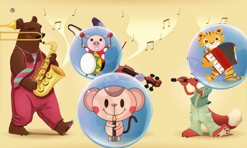 Music Bubbles for Toddlers and Kids : Musical Instruments and sounds ! Educational Game for toddlers