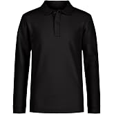 Nautica Boys' School Uniform Long Sleeve Polo Shirt, Button Closure, Comfortable, Breathable Fabric