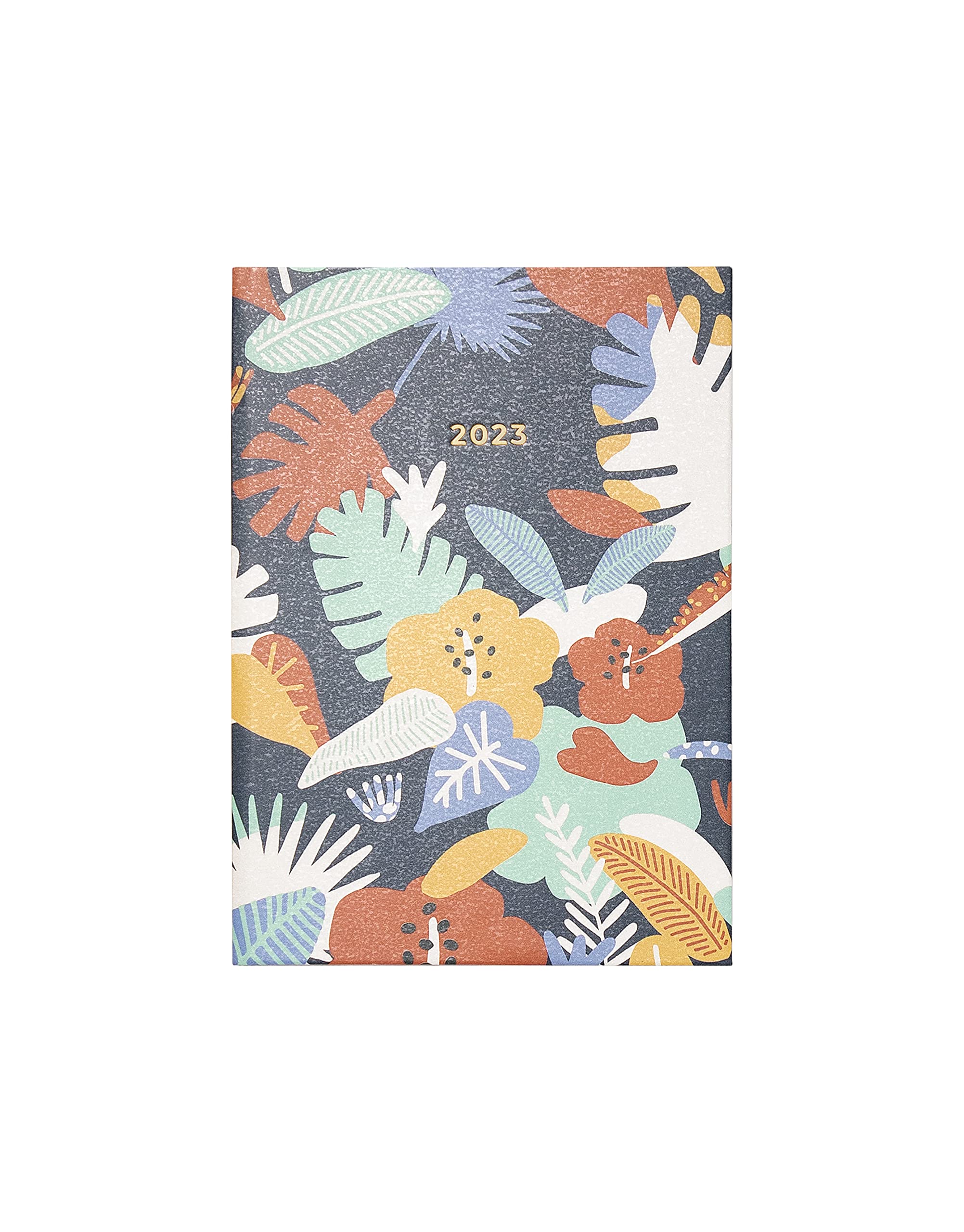 Letts Rainforest A6 day to a page with appointments 2023 diary - evergreen