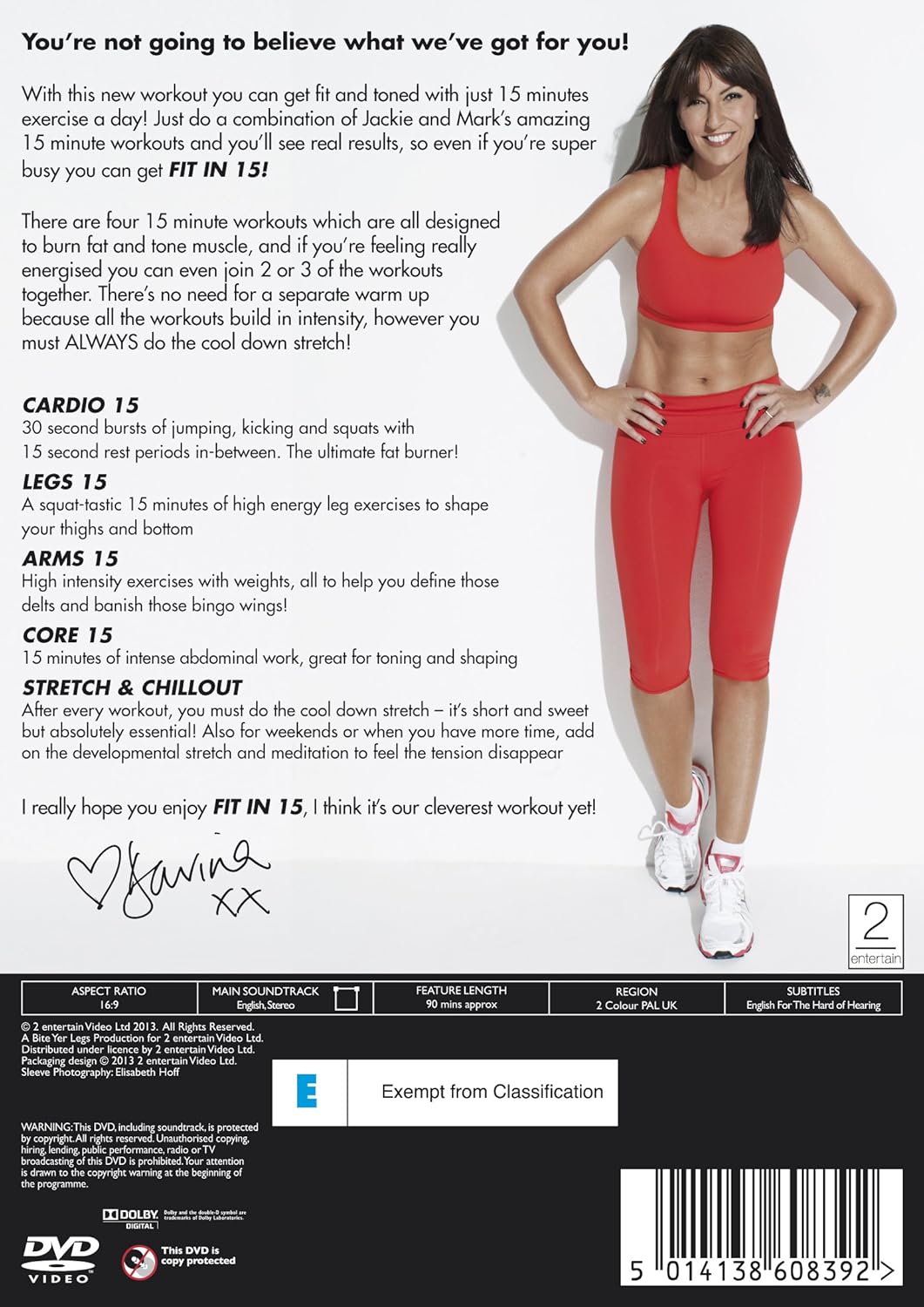 Davina McCall Fit in 15 Home Workout Exercise Weight Loss Toning DVD