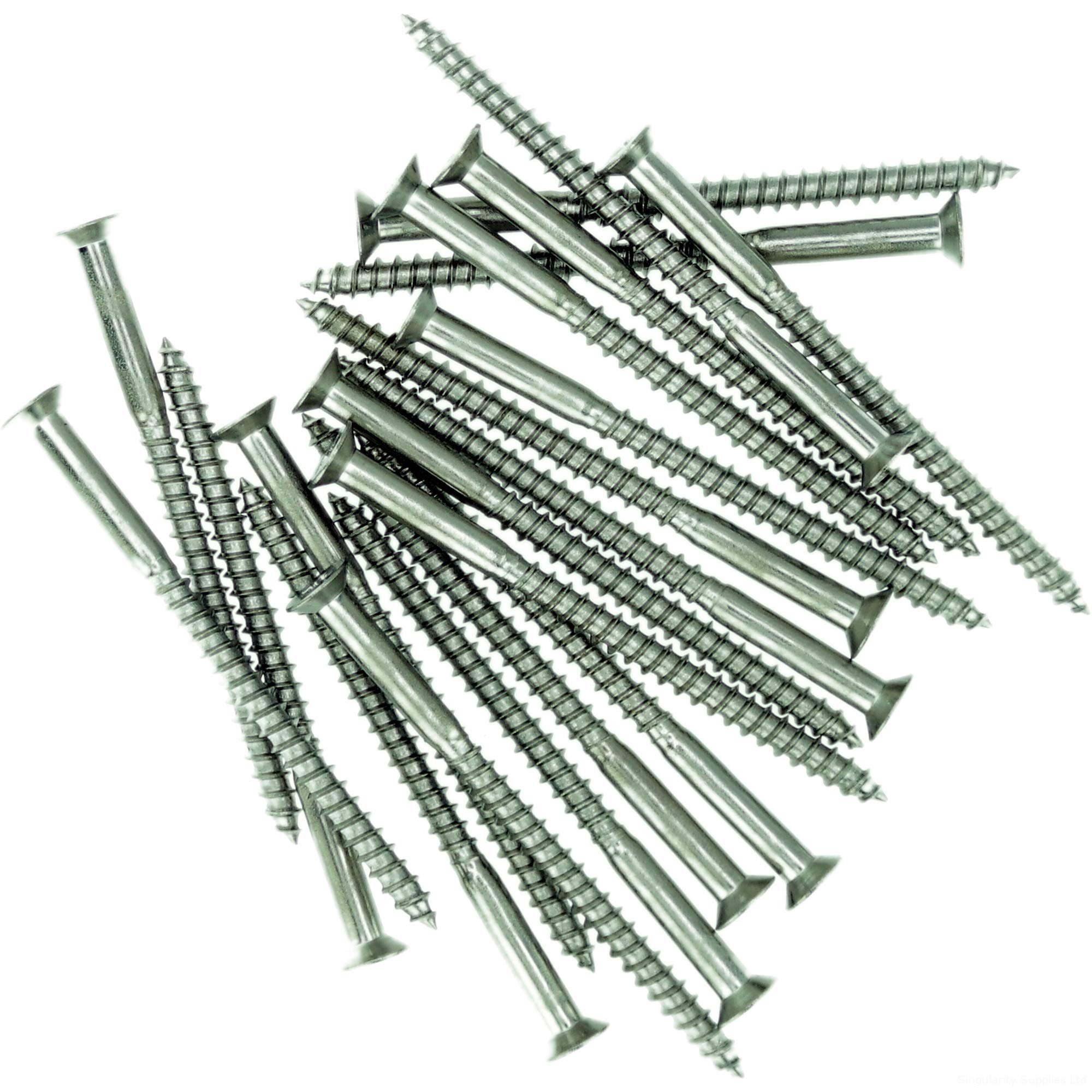 No.9 x 1.38 (4.5mm x 35mm) Pozi Countersunk Wood Screw - Stainless Steel (A2) (Pack of 20)