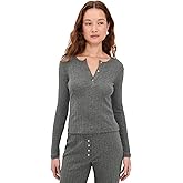 Leset Women's Pointelle Long Sleeve Henley