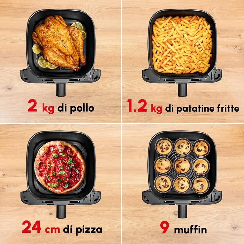 Easy Fry Mega, Friggitrice ad Aria 7,5L, Nero, EZ8558