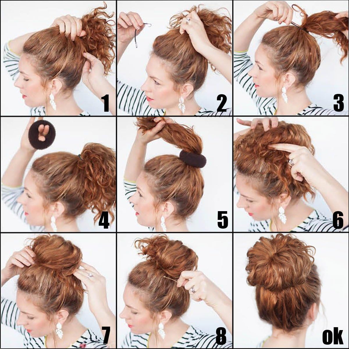 QY 3PCS Hair Mesh Chignon Donut To Make Hair Bun Best Age Reducing Solution, Small Medium And Large Size, Light Beige Color