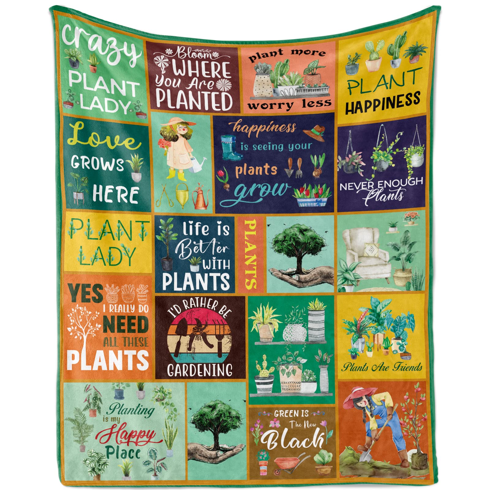 Gardening Gifts for Women, Gifts for Plant Lovers, Throw Blanket for Gardeners Women, Plant Gifts, Plant Blanket Gifts for Plant Lovers, Plant Lover Gifts for Women, Plant Lady Gifts Ideas, 140X180cm