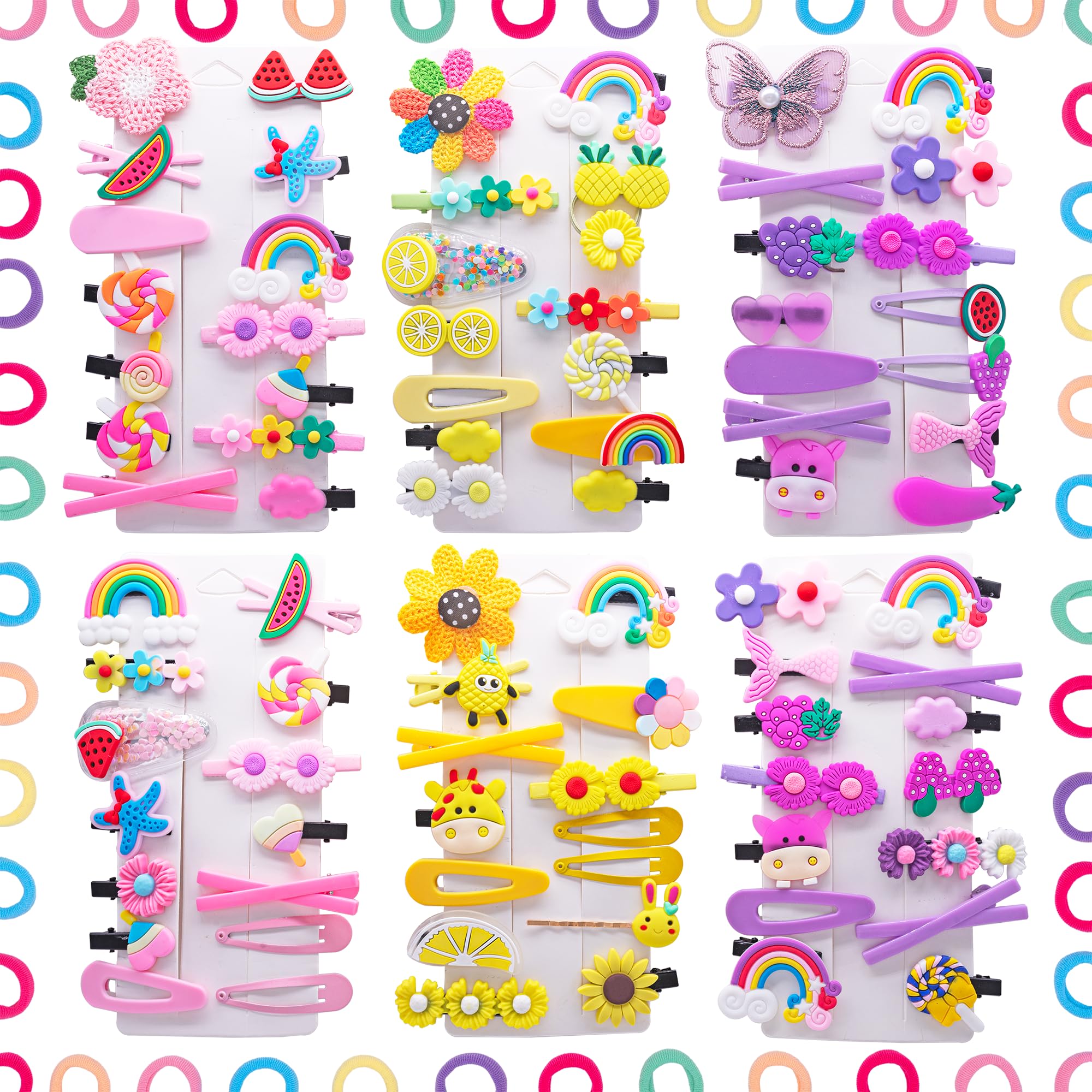 Photo 1 of MAITIANISK 124PCS Hair Accessories for Girls Little Girl Hair Clips Barrettes for Baby Toddler Teens Women Kids Cute Candy Colorful Flower Gift for 4-12 Ages (Toddler Hair Accessories)